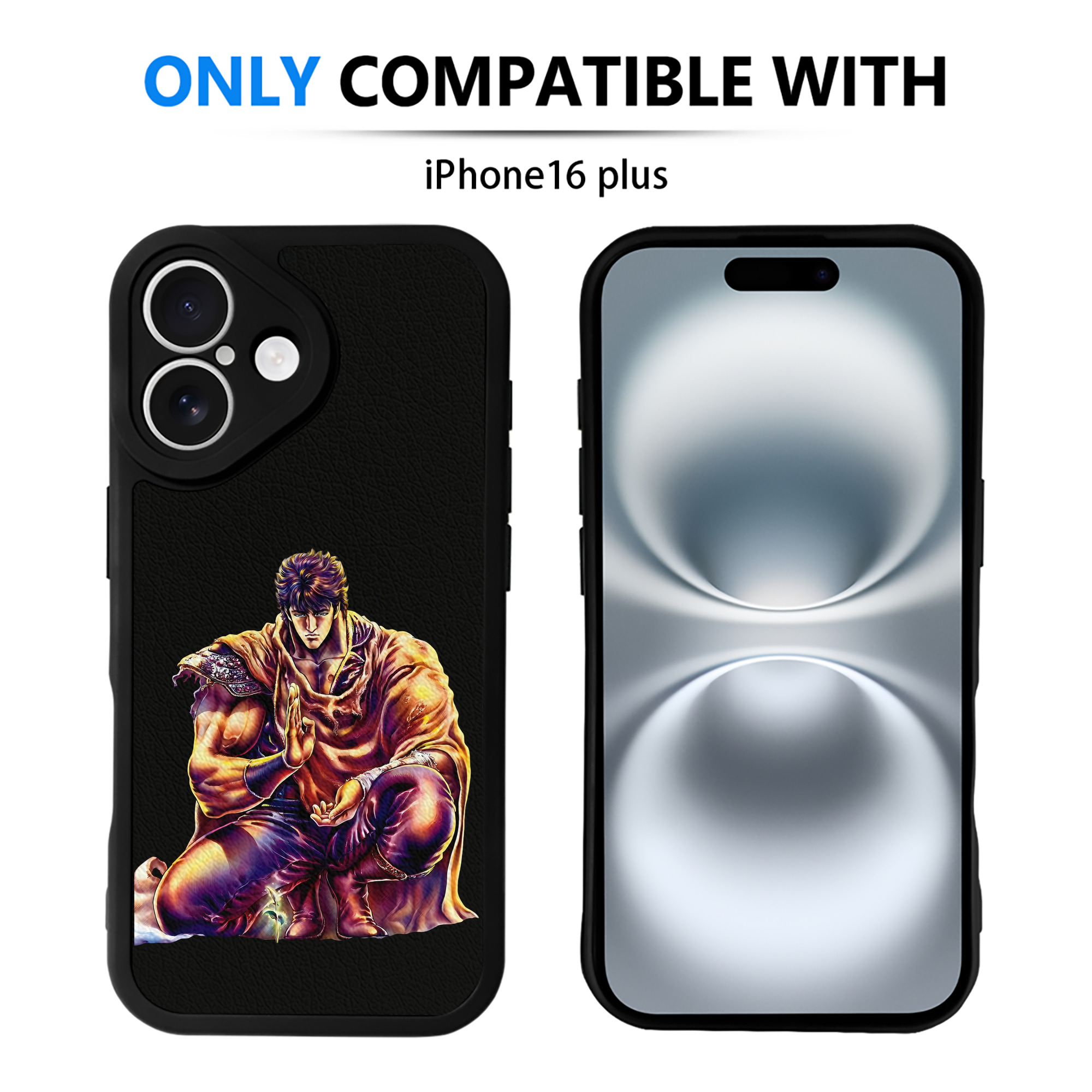 （画像用） 北斗の拳 Fist of the North Star 【iPhone 16シリーズ対応】シリコンスマホケース（レザー調） 材質：シリコン